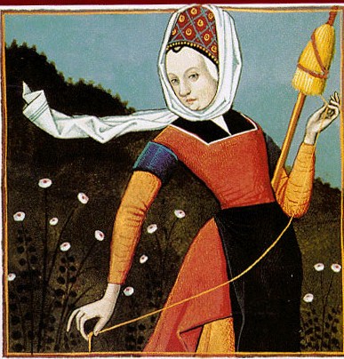 1-unknown-artist-ms-fr-599-f-40-french-1400s-woman-spinning-flax-using-a-drop-spindle-and-distaff